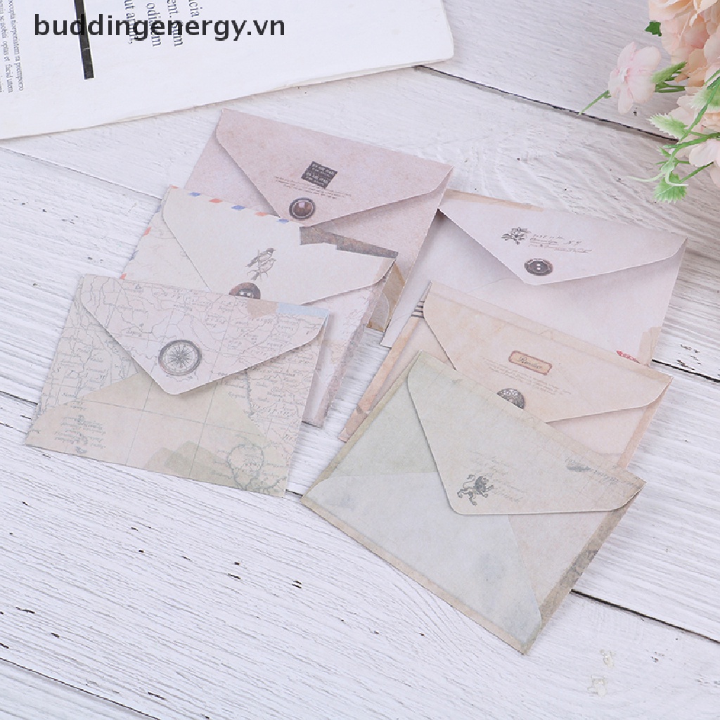 Bộ 12 Phong Bì Mini 12 Thiết Kế Phong Cách Vintage Châu Âu Dễ Thương