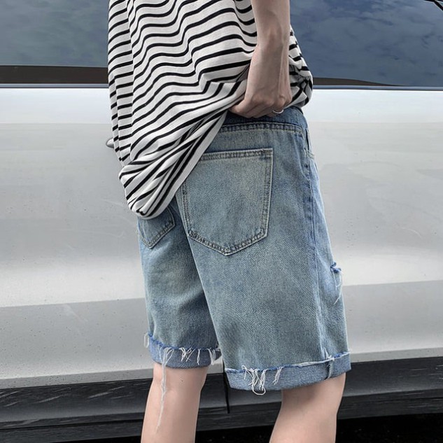 QUẦN SHORT JEAN RÁCH \ QUẦN BÒ LỬNG \ UNISEX NAM NỮ | BigBuy360 - bigbuy360.vn