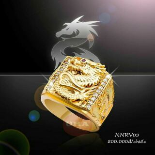 Nhẫn nam rồng mạ vàng 24k cực ngầu