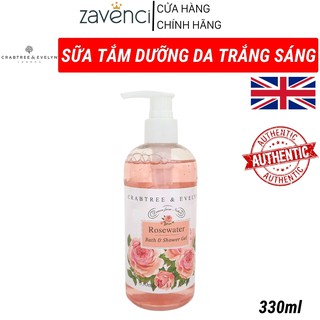 Sữa Tắm CRABTREE & EVELYN Dưỡng Da Trắng Sáng Mềm Mịn Hương Hoa Hồng Tự Nhiên (330ml)