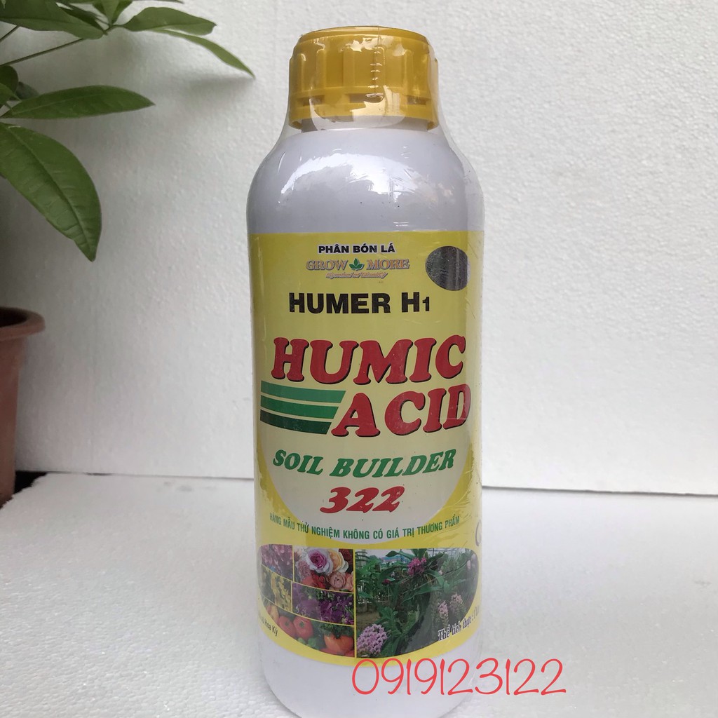 Phân bón hữu cơ cao cấp Growmore Acid Humic 322 chai 1 lít