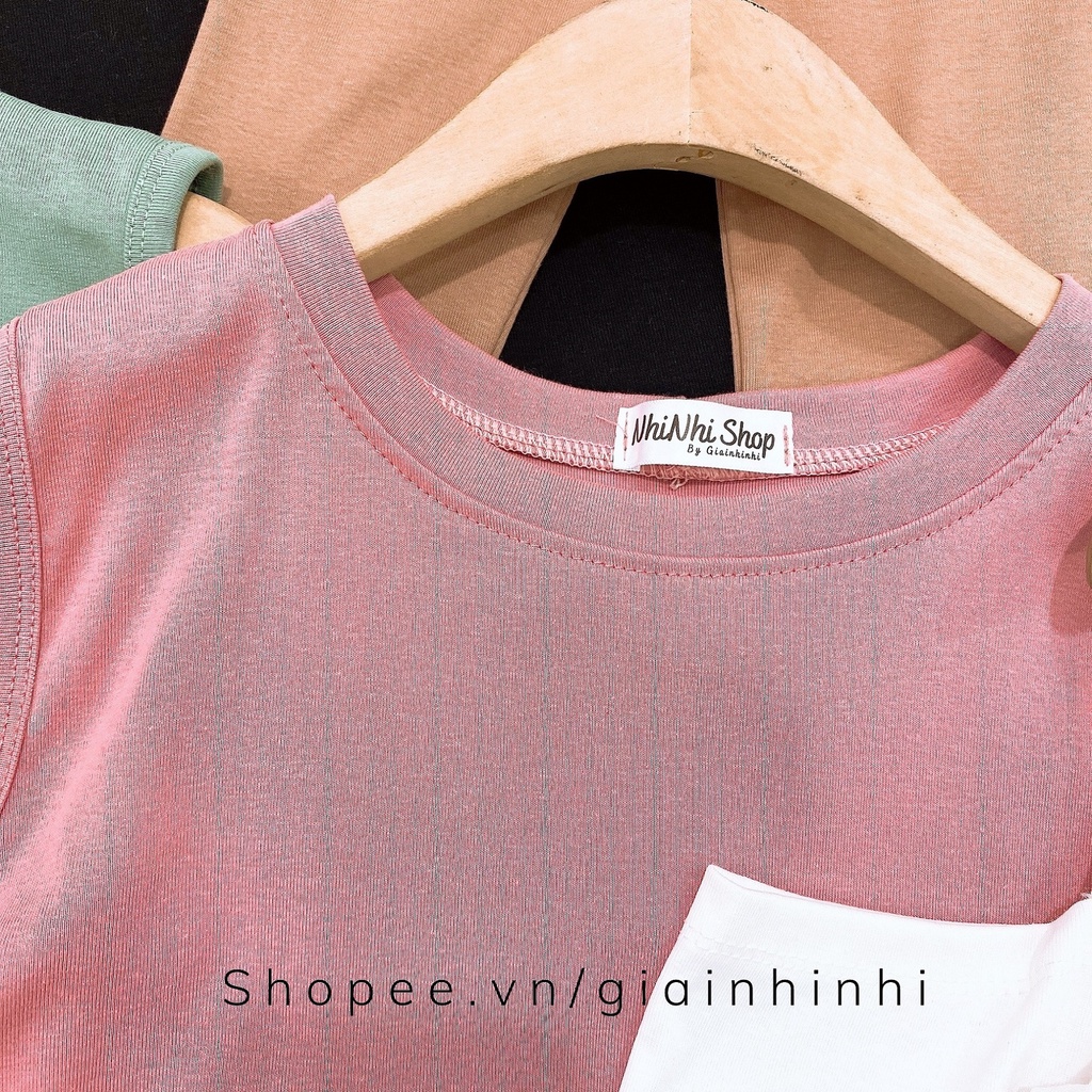 Áo thun kiểu hở vai dáng ôm, Áo kiểu cổ tròn dài tay vải cotton co giãn CS1532 - NhiNhi Shop