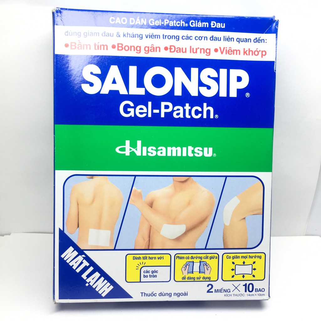 1 hộp 10 gói x 2 miếng Salonsip cao dán