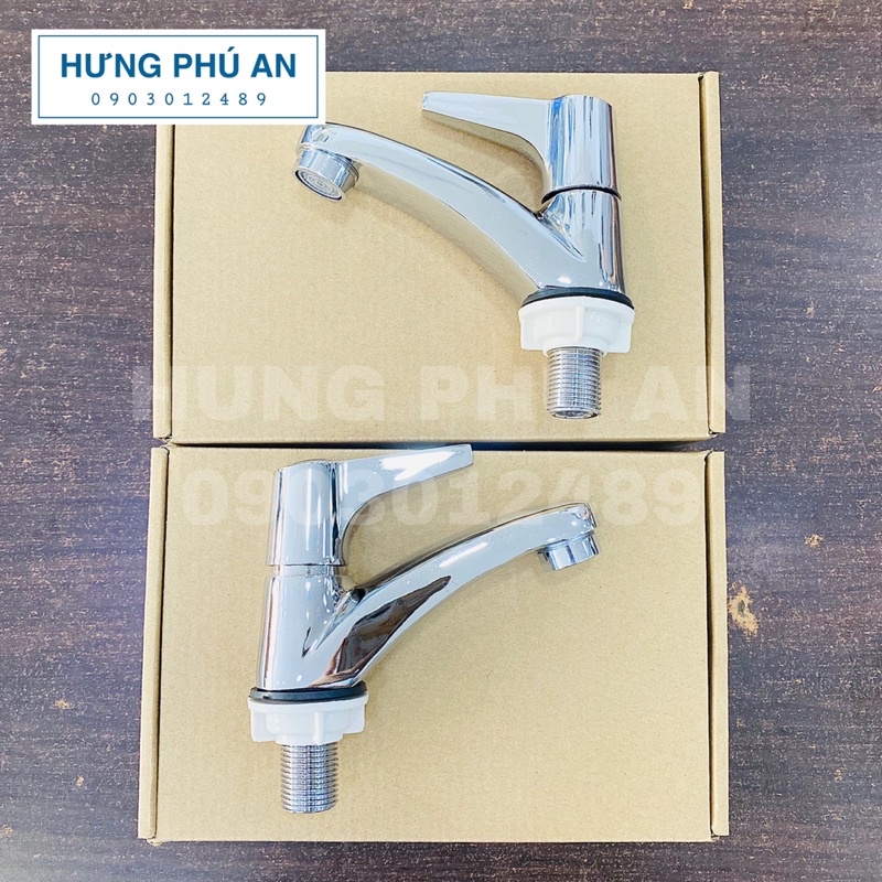 Vòi lavabo lạnh inox tay vát mạ Crom sáng bóng kèm dây cấp nước - Hình và video thật shop tự chụp