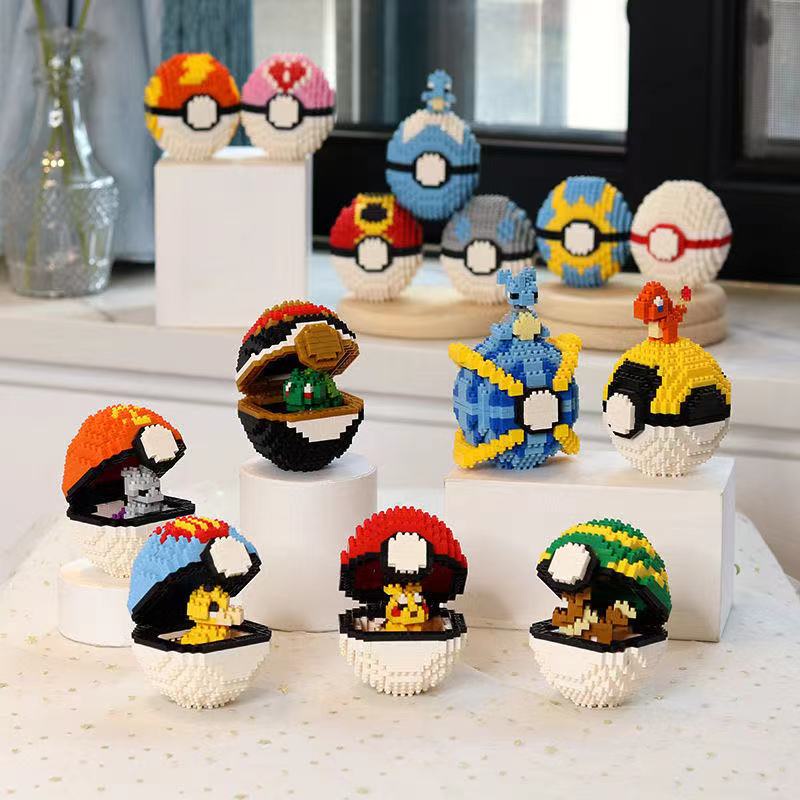 📣Mua 5 tặng 1📣 Họa Tiết Hoạt Hình 3D  LE GO Mô hình đồ chơi lắp ráp quả bóng Pokemon Mini Poke Ball hoạt hình quà le go Bộ đồ chơi lắp ráp