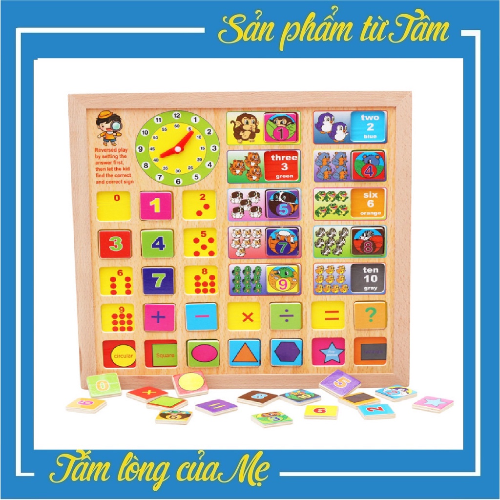 Bảng Gỗ Học Toán Đa Năng Giúp Bé Giỏi Toán Kích Thước 32x32Cm