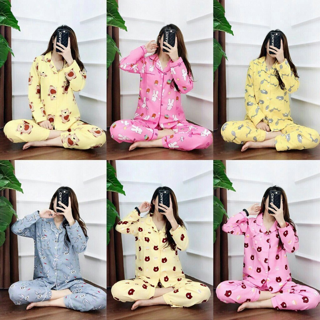 [SHOP MỚI LẬP NÊN BÁN KHÔNG LỢI NHUẬN] Bộ Pijama Kate Áo Dài Quần Dài Full Viền [TẶNG TẤT KHI MUA ĐƠN HÀNG TRÊN 99K]