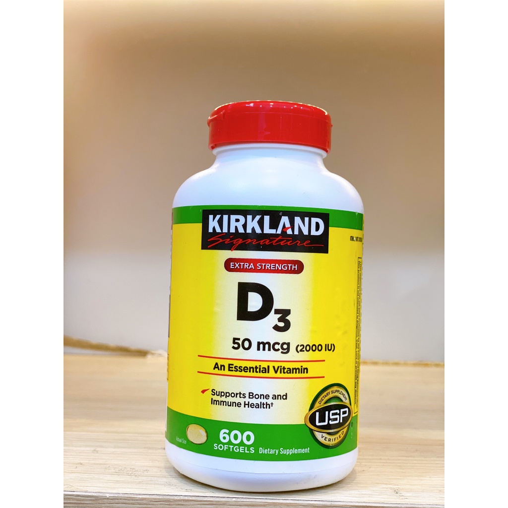 Kirkland viên uống bổ sung Vitamin D3 2000IU 600 Viên