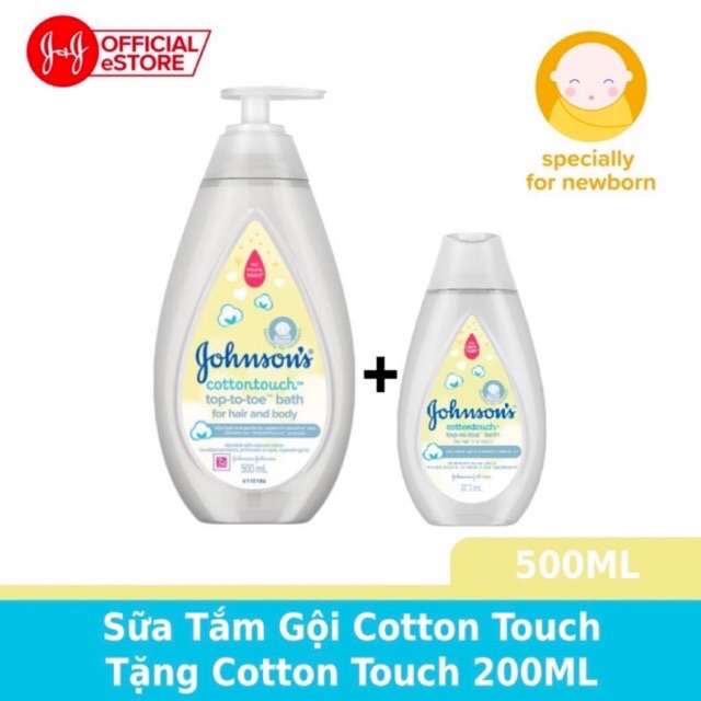 Sữa tắm gội toàn thân Johnson baby cottontouch 500ml (hương mới)