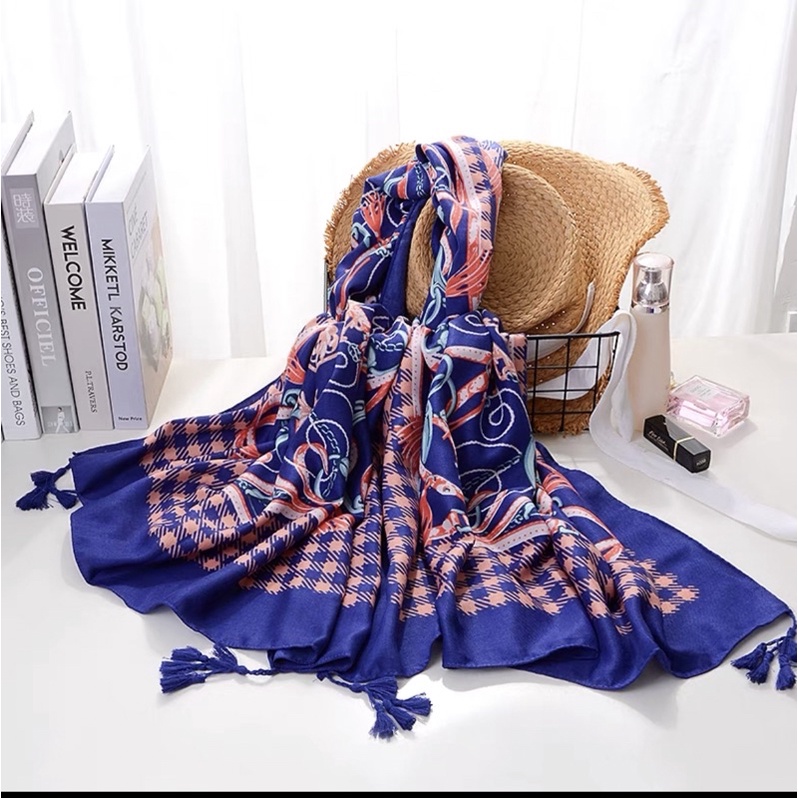 Khăn choàng cổ du lịch in hoa văn size 90x180cm