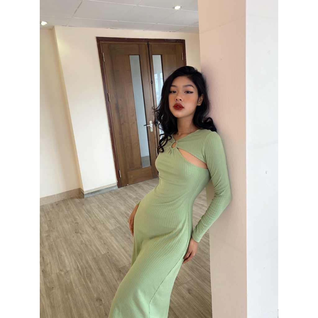 Đầm len tăm ôm cut out hai bên Chillgals | BigBuy360 - bigbuy360.vn