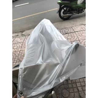 Bạt nhựa màn trong lưới kích thước 2,2x5,5m 1,8x5,3m Thành phẩm có đóng khoen 4 bên cạnh