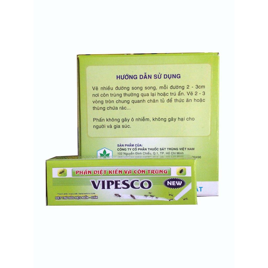 Phấn viên diệt kiến, gián Vipesco10 hộp x 2 viên