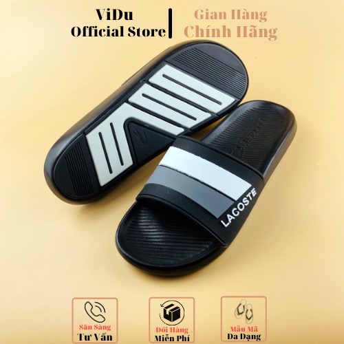 Dép nam thời trang LACOSTE ViDu 21120 hai màu  logo in viền cách điệu chống thấm nước, siêu nhẹ