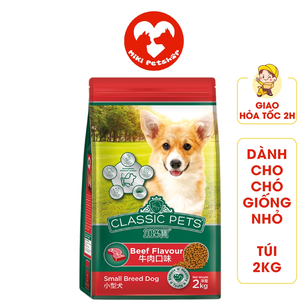 Thức Ăn Cho Chó Giống Nhỏ Trưởng Thành Hạt Classic Pets Small Gói 2Kg - Miki Petshop