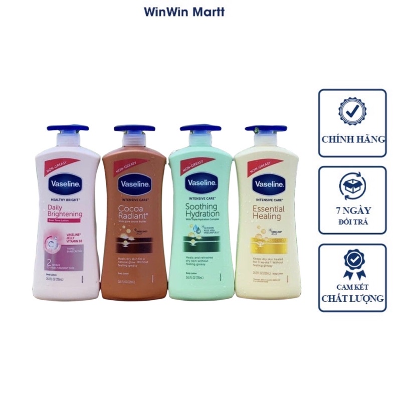 Sữa dưỡng thể Vaseline Body Lotion 725ml dưỡng trắng da chăm sóc toàn diện