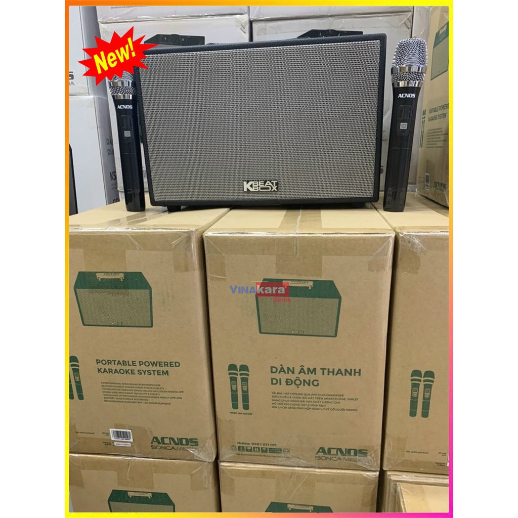Loa kéo xách tay ACNOS KBEATBOX CS200PU, loa Karaoke mini di động cao cấp - Hàng chính hãng