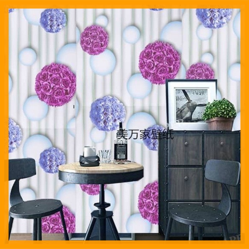 10M Giấy Dán Tường Sẵn Keo Hoa Hồng Tím 3D  5268 | BigBuy360 - bigbuy360.vn