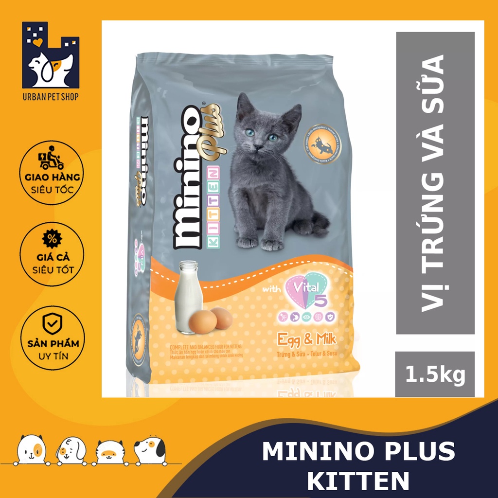 𝗨𝗿𝗯𝗮𝗻_𝗠𝗶𝗻𝗶𝗻𝗼 𝗣𝗹𝘂𝘀 𝗞𝗶𝘁𝘁𝗲𝗻_Hạt từ Trứng &amp; Sữa cho mèo con