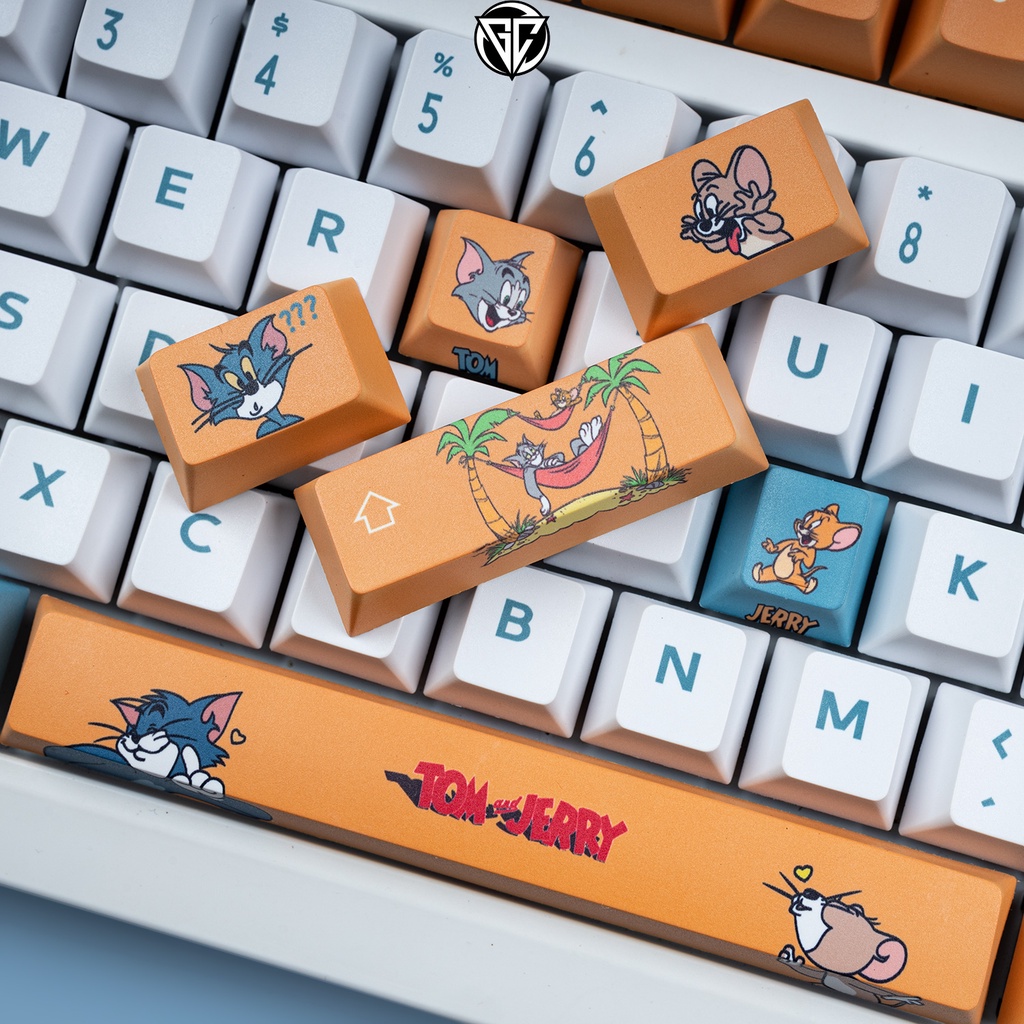 Keycap Tom and Jerry 130 nút bàn phím cơ THICK PBT IN DYESUB