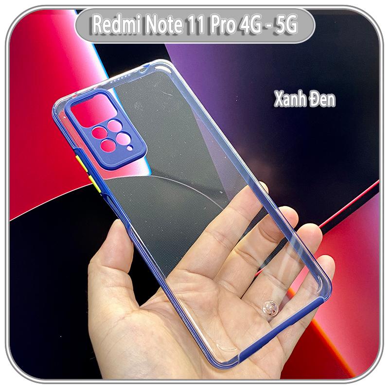 Ốp Lưng cho Xiaomi Redmi Note 11 Pro 4G - 5G, Redmi Note 12 Pro 4G PC Trong Suốt Viền Màu Mỏng ,Che Camera