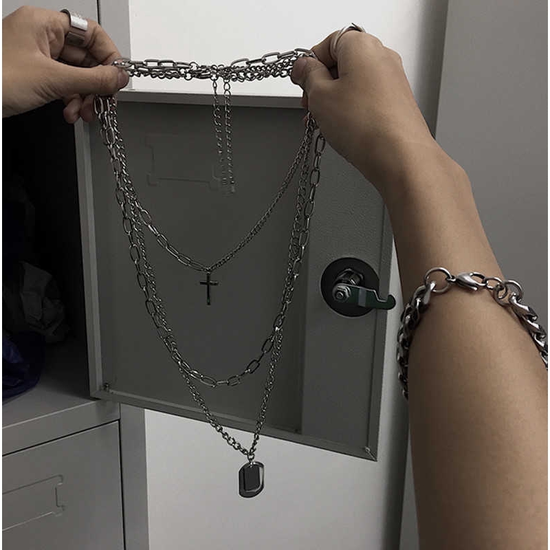 Dây chuyền nhiều lớp phong cách Hàn Quốc cá tính thời trang