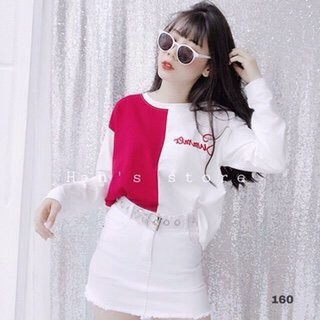 Áo thun tay dài phối hai màu cá tính TTS0088