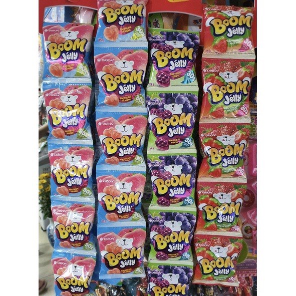 KẸO DẺO BOOM JELLY DÂU, NHO , ĐÀO, MUỐI ỚT LẮC