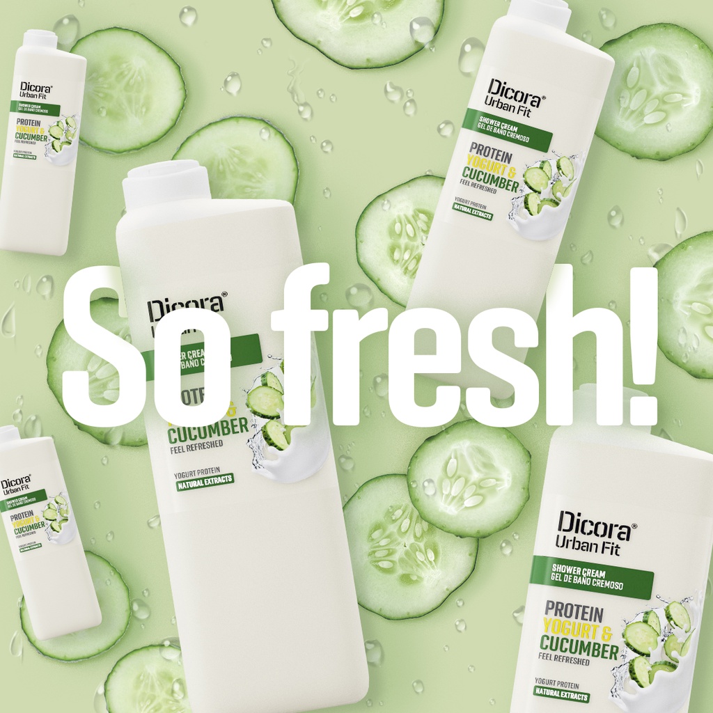 Sữa tắm Dicora Urban Fit Protein Yogurt và chiết xuất Dưa leo 750ml - BioTopcare Official