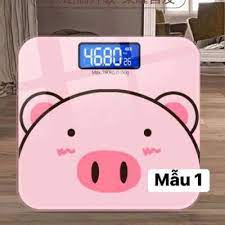 Cân sức khỏe,cân điện tử cho gia đình họa tiết hình heo dễ thương có màn hình led hiển thị với sức chịu lực tới 180kg