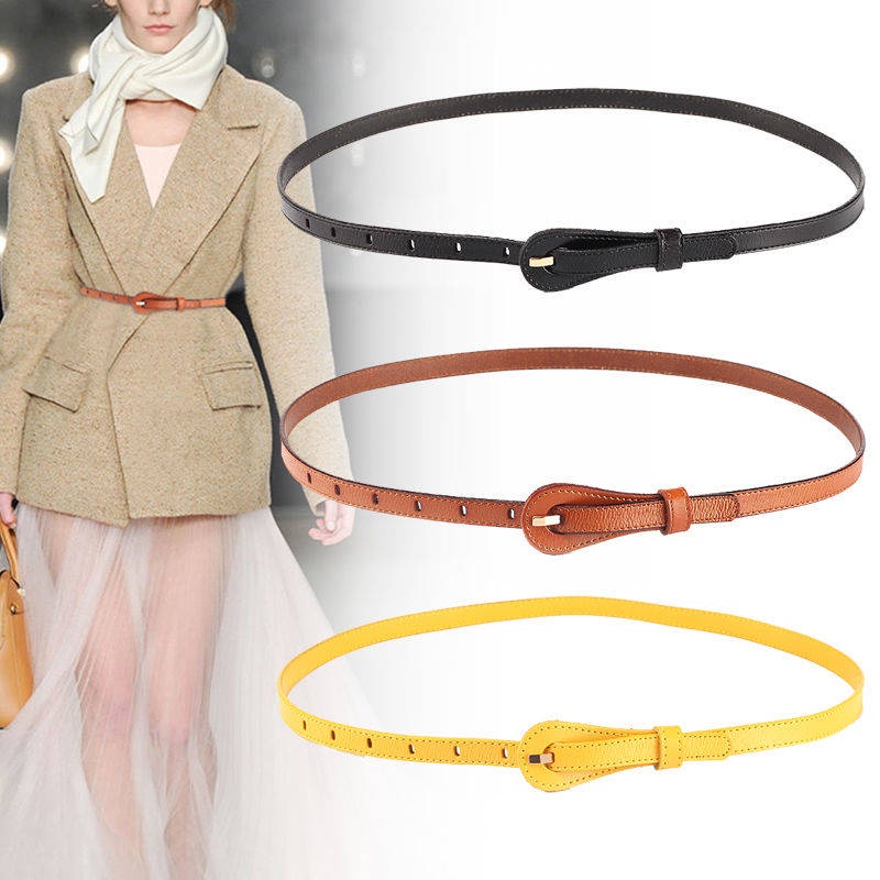 Còn Hàng cô. Cechplasia Ms. Thắt Lưng Da Mỏng Màu Xanh Lá Phong Cách Hàn Quốc Thời Trang Cho Nữ