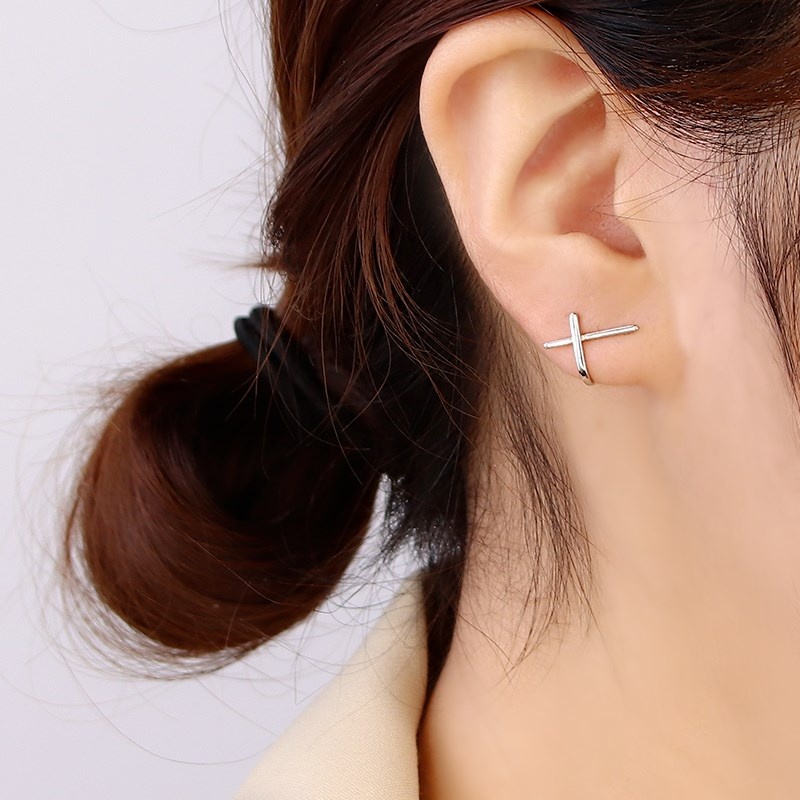 Bông tai thánh giá bạc 925 DaLiA Jewelry cho nam và nữ khuyên tai bac cá tính