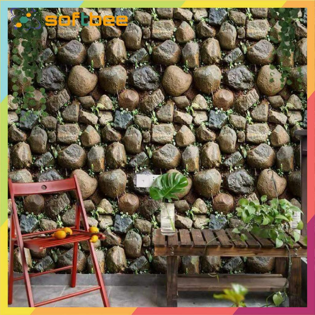 Giấy dán tường giả đá có keo sẵn. KT:0.45x10m