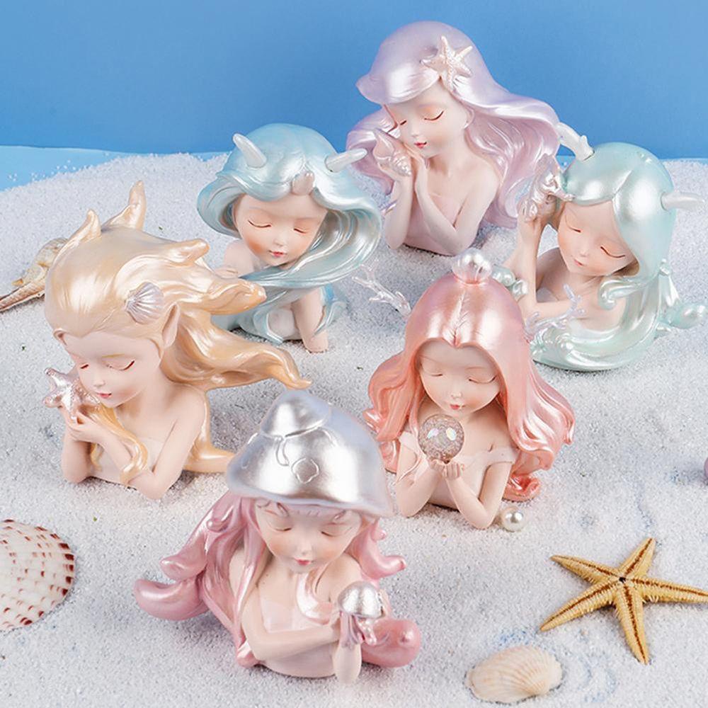 Đồ trang trí Cô Gái Đại Dương Bằng Nhựa Resin Sáng Tạo Để Bàn Trang Trí