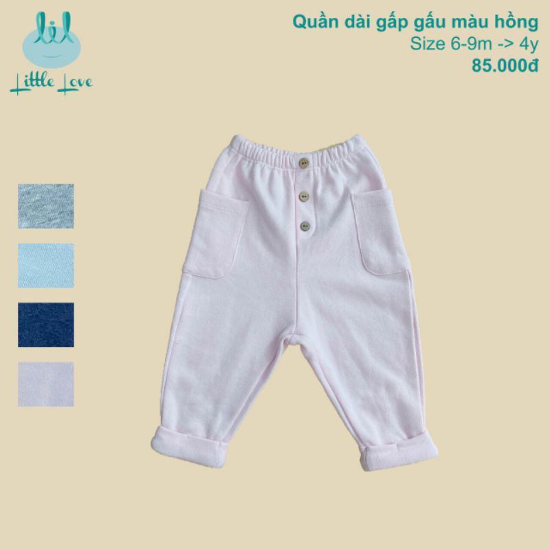 Lil little love - Quần dài nỉ gấp gấu cho bé 5-18kg