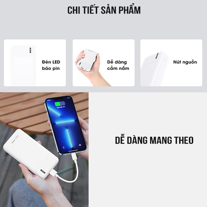 Pin dự phòng sạc nhanh Remax RPP-288 dung lượng 20000mAh - Hỗ trợ QC và PD 20W