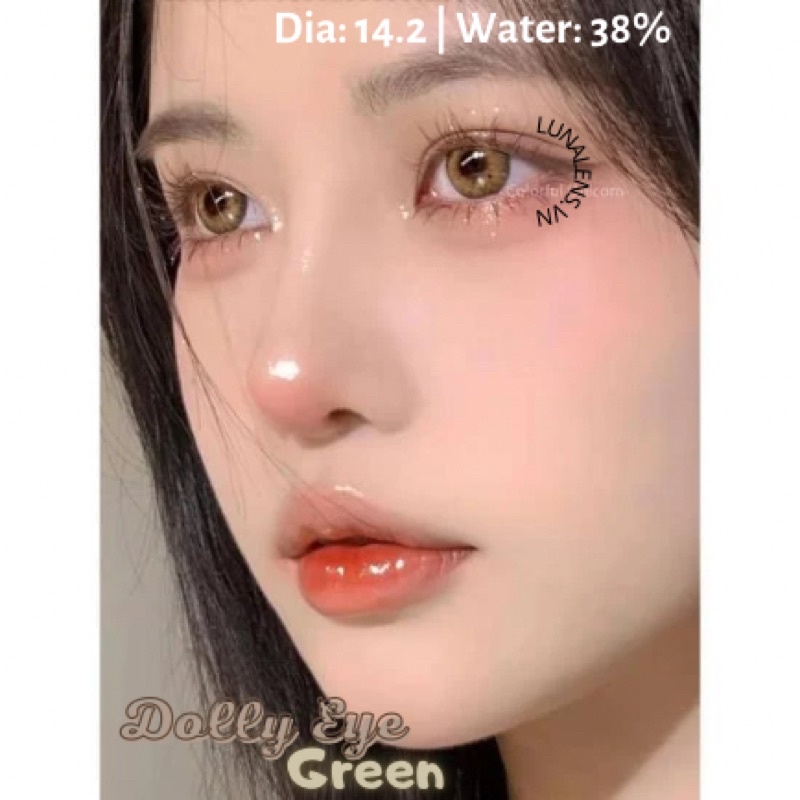 KÍNH ÁP TRÒNG MÀU XANH RÊU DOLLY EYE GREEN LENS CÓ ĐỘ CẬN SIÊU ÊM SIÊU MỀM NỘI ĐỊA TRUNG QUỐC