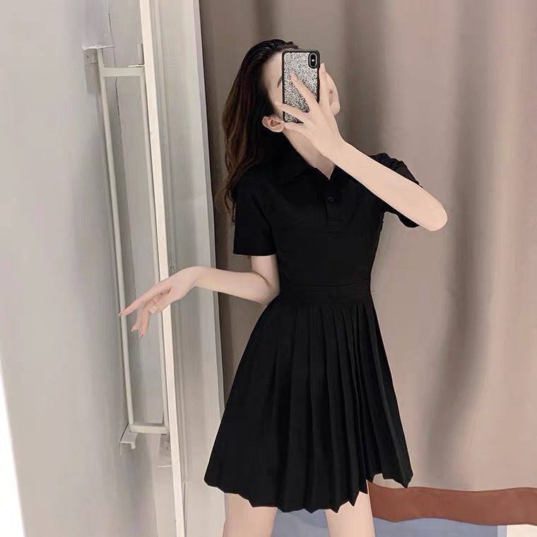 Đầm Cổ Polo Lưng Cao Xếp Ly Phong Cách Hàn Quốc Thời Trang Mùa Hè Mới Cho Nữ 2021 | BigBuy360 - bigbuy360.vn