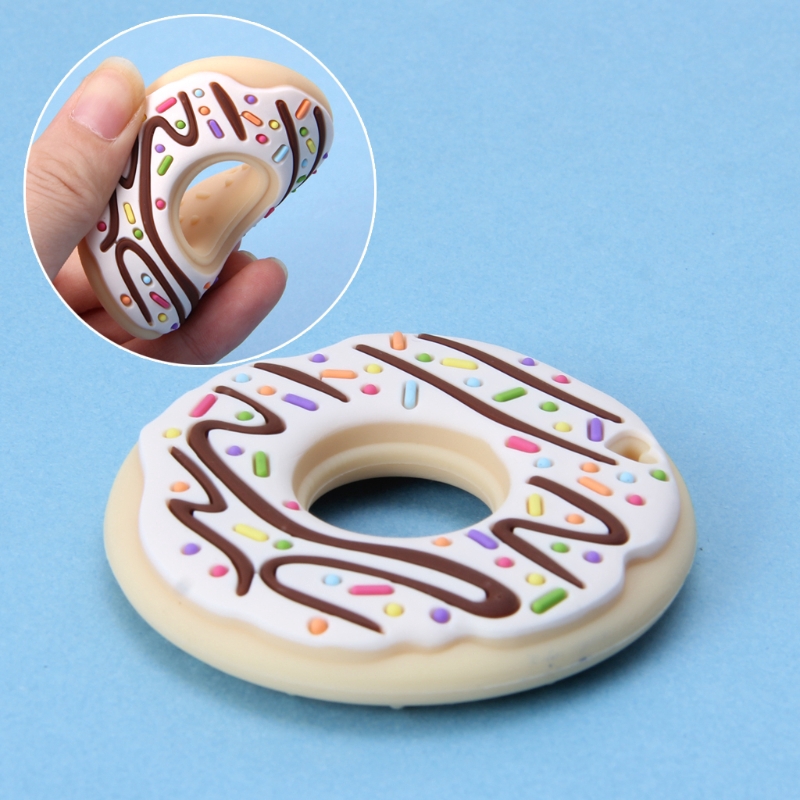 Đồ chơi gặm bằng silicon hình bánh donut cho bé