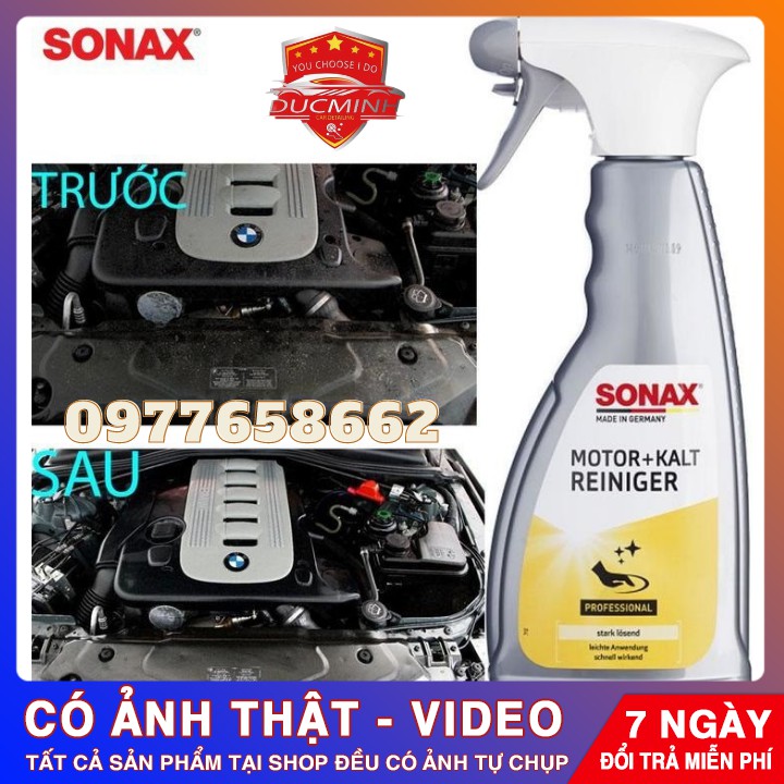 Chai Xịt Rửa Vệ Sinh Đông Cơ⚡ 𝐅𝐑𝐄𝐄 𝐒𝐇𝐈𝐏⚡ Làm Sạch Toàn Diện Khoang Động Cơ Xe Sonax Engine Cold Cleaner 500ml 543200