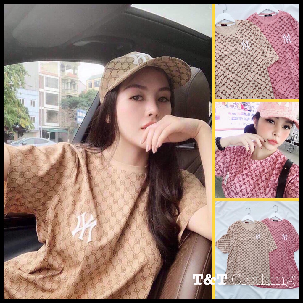 Áo thun nữ Unisex Gucii N.Y style rộng giấu quần 💃By 23t.shop