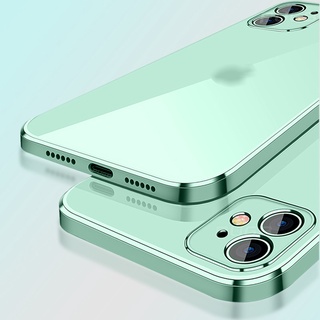 Ốp điện thoại trong suốt TPU viền mạ sang trọng cho điện thoại iPhone 7 8 Plus XS Max XR 11 12 Pro Max SE 2020 12