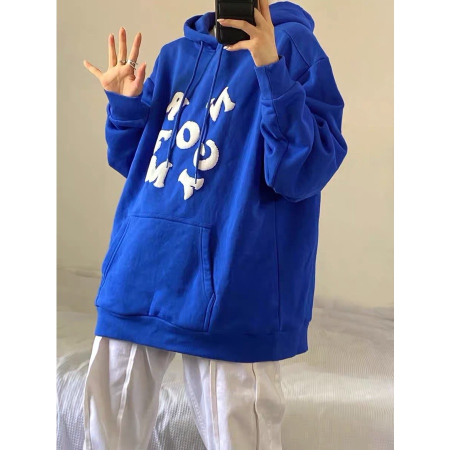 HOODIE ULZZANG MÀU XANH DƯƠNG - HOODIE NỈ UNISEX NAM NỮ