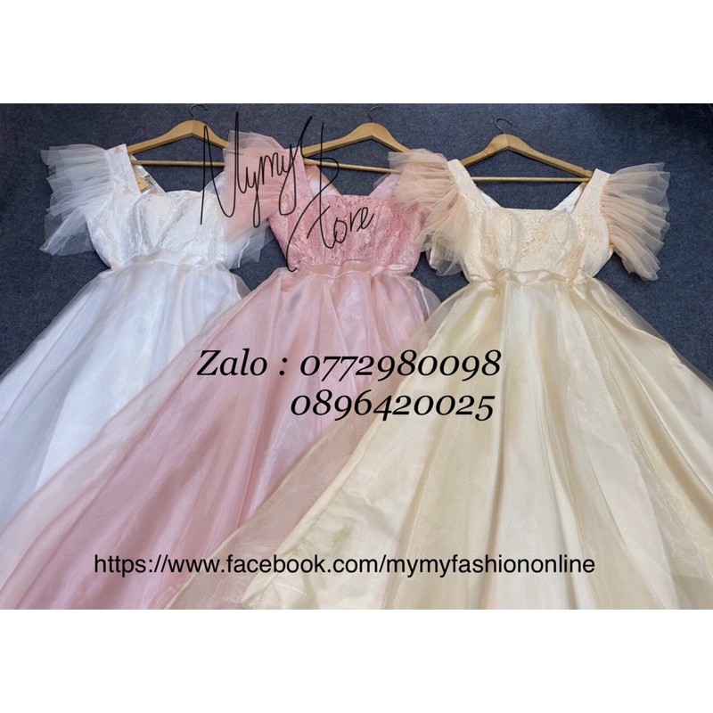 Đầm maxi xoè mặc cưới cúp kết đá TRIPBLE T DRESS - size S/M/L - MS256V