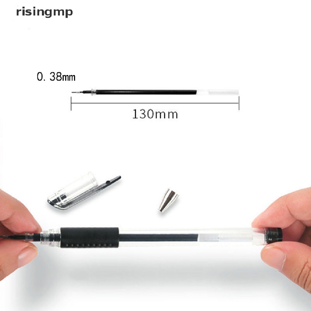 Túi 10 ruột bút mực gel ngòi 0.38mm màu đen/ xanh dương/ đỏ tiện lợi