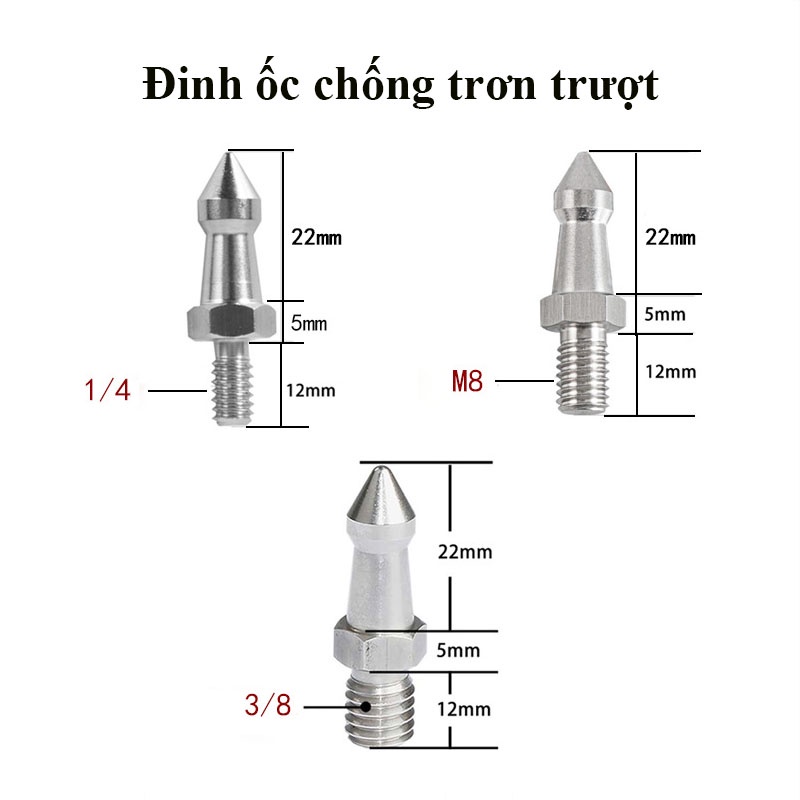 1 đinh ốc chống trơn trượt gắn chân máy ảnh, monopod chính hãng Bexin