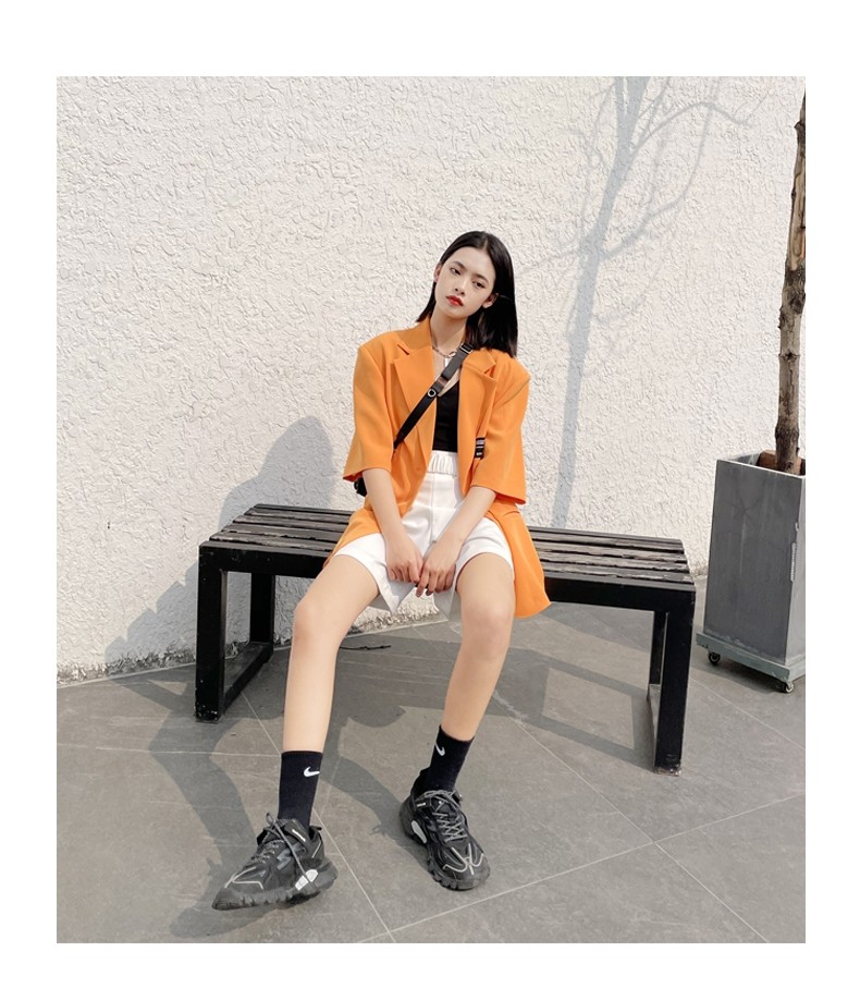 Áo khoác blazer ngắn tay dáng rộng xinh xắn theo phong cách Hàn Quốc cho nữ 2021 | BigBuy360 - bigbuy360.vn