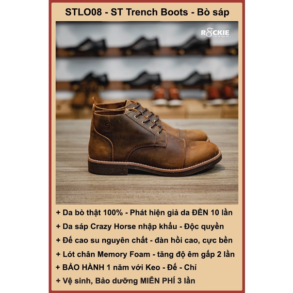 Giày da nam ST Chukka boots Ironrange - da bò thật 100% - da sáp crazy horse -STLO06 - R8ckie