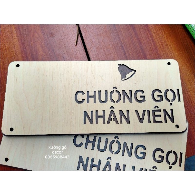 Bảng Gỗ Trang Trí Shop, Cửa Hàng, Cafe ( Chuông Gọi Nhân Viên )