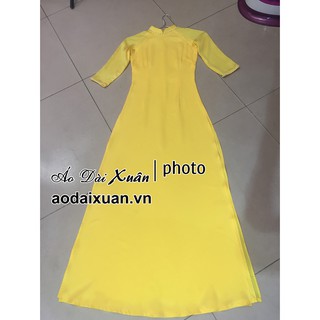 Áo dài lụa vàng trơn - 200802